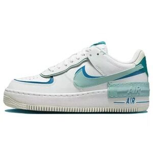 Nike Air Force 1 Shadow Shoes DZ1847-101 White Blue Teal Women's 10 / Men's 8.5
